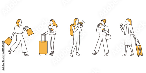 旅行を楽しむ女性たち