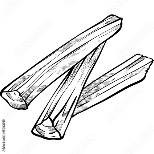 firewood handdrawn illustration