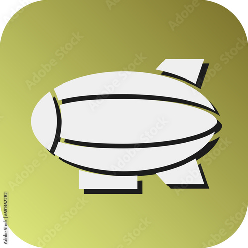 Zeppelin Vector Glyph Gradient Background Icon Design