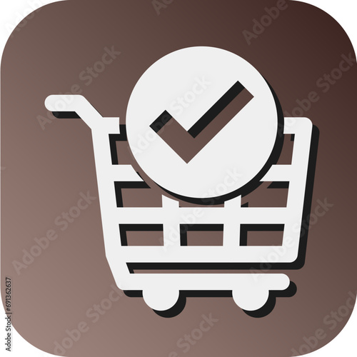 Checkin Vector Glyph Gradient Background Icon Design