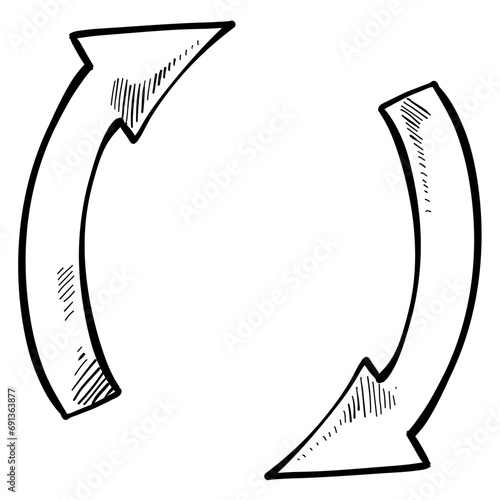 restart icon handdrawn illustration