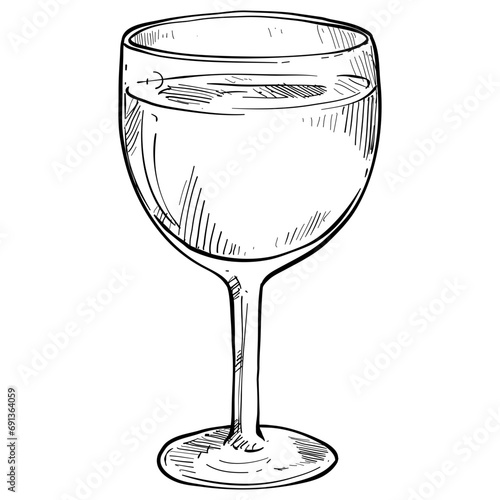 wine glass handdrawn illustration