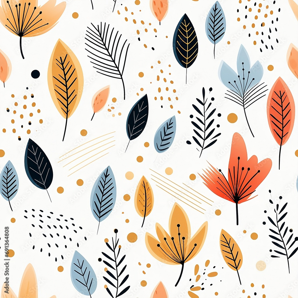 seamless pattern with leaves