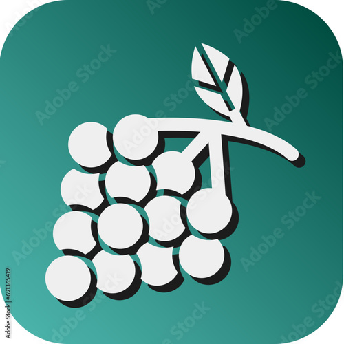 Zinfandel Grapes Vector Glyph Gradient Background Icon Design