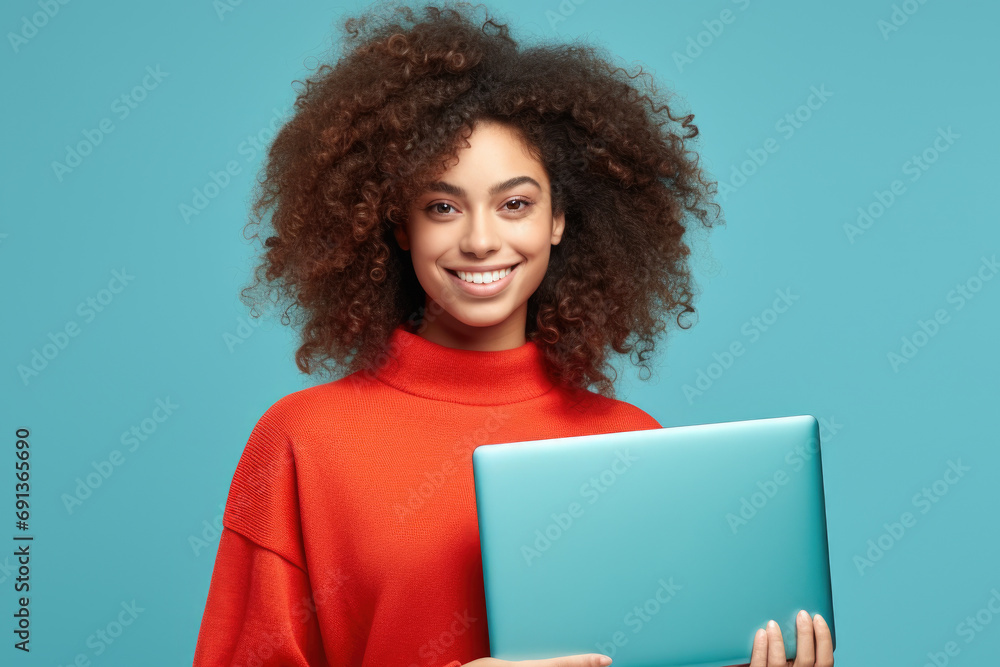 Woman holding laptop computer. Business, technology, and remote work concepts. Woman holding laptop computer. Business, technology, and remote work concepts.