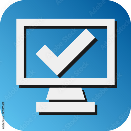 Checkin Vector Glyph Gradient Background Icon Design