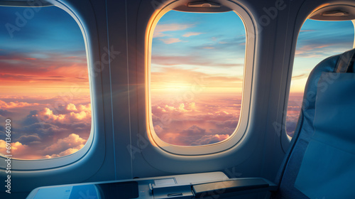 Airplane window seats photo