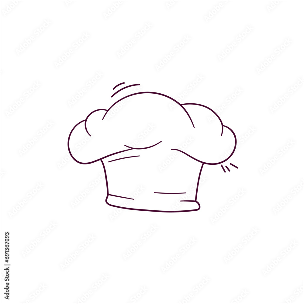 Hand Drawn illustration of chef hat icon. Doodle Vector Sketch Illustration Hand Drawn illustration of chef hat icon. Doodle Vector Sketch Illustration