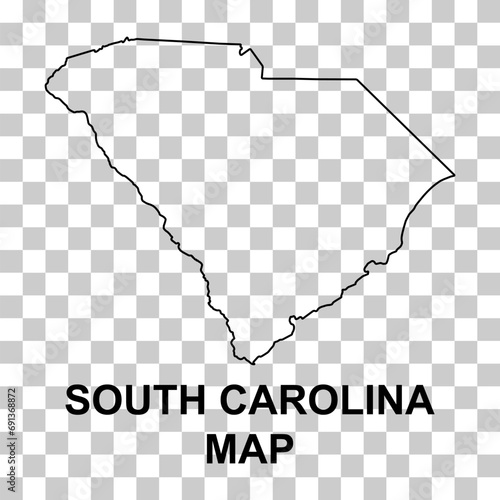 South carolina map shape, united states of america. Flat concept icon symbol vector illustration photo