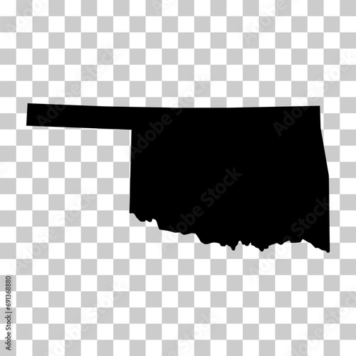 Oklahoma map shape, united states of america. Flat concept icon symbol vector illustration