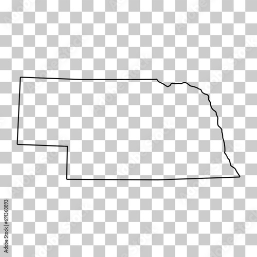 Nebraska map shape, united states of america. Flat concept icon symbol vector illustration