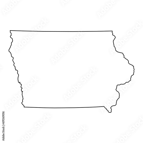 Iowa map shape, united states of america. Flat concept icon symbol vector illustration photo