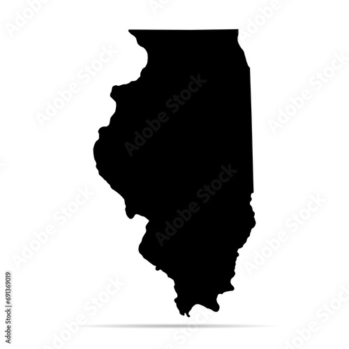 Illinois map shape, united states of america. Flat concept icon symbol vector illustration photo