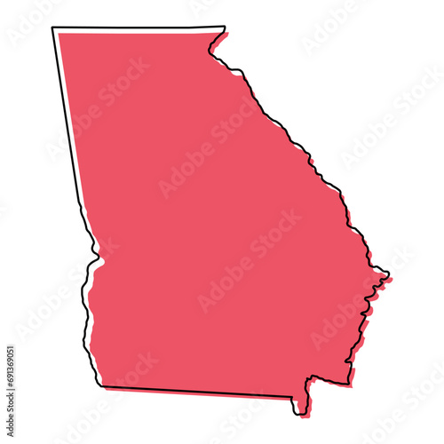 Georgia map shape, united states of america. Flat concept icon symbol vector illustration
