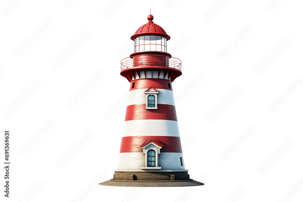 Maritime Beacon Guiding Light isolated on transparent background