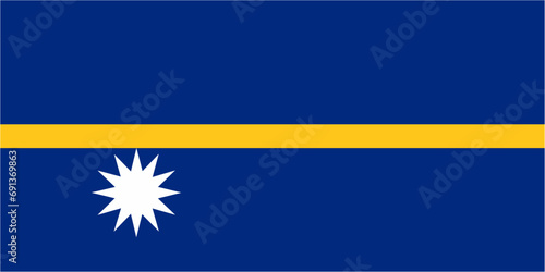 Nauru official flag vector with standard size and proportion. National flag emblem with accurate size and colors.