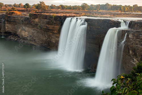 Fototapeta Naklejka Na Ścianę i Meble -  Beautiful Chitrakote water falls at Jagdalpur, Chattisgarh, India. Long exposure photography.