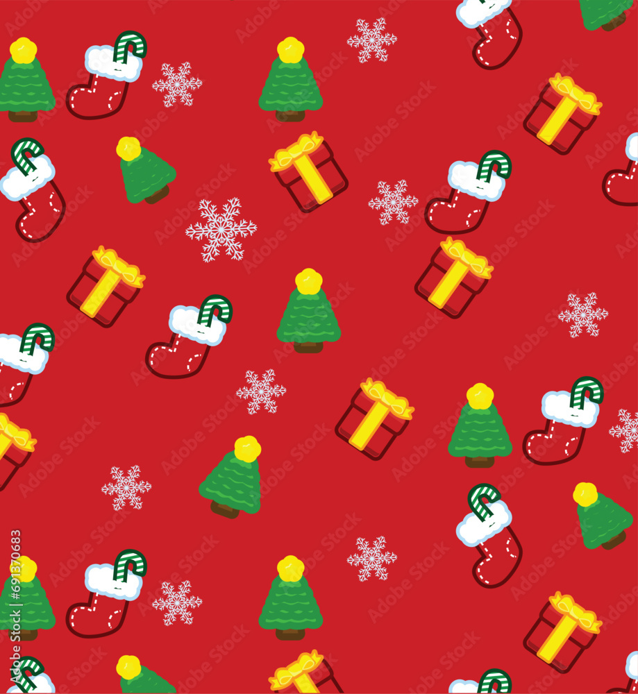 seamless christmas patten, Christmas background collection.use Christmas Day, Christmas pattern, red berries and spruce branches.