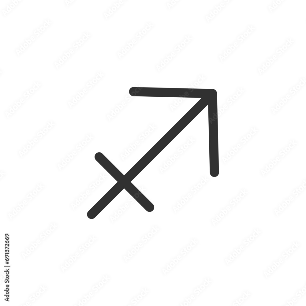 Sagittarius, linear icon. Zodiac sign. Simple symbol. Line with editable stroke Sagittarius, linear icon. Zodiac sign. Simple symbol. Line with editable stroke