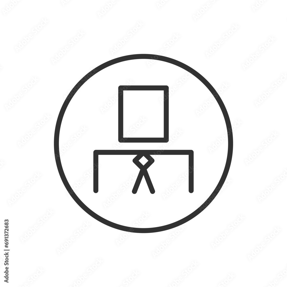 Robot in tie, avatar, bot, linear icon. Line with editable stroke Robot in tie, avatar, bot, linear icon. Line with editable stroke