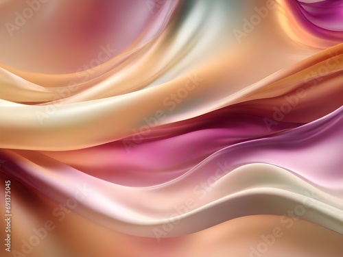 Abstract background of smooth flowing silk with soft wave of vintage colors