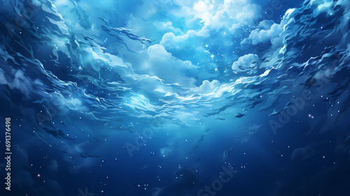 underwater sea deeb sea deep blue sea © alexkich