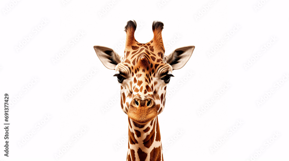 Obraz premium Giraffe isolated on white background. Generative ai