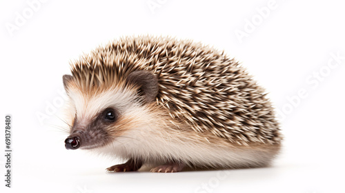 Hedgehog isolated on white background. Generative ai