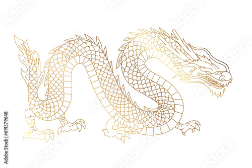 chinese new year dragon line art