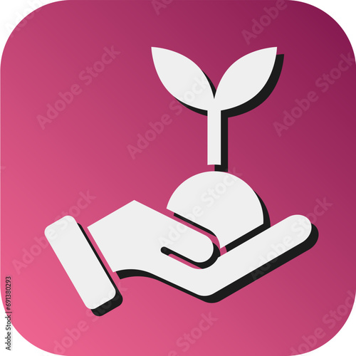 Replant Vector Glyph Gradient Background Icon Design