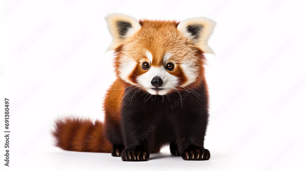 A red panda isolated on a white background. Generative ai A red panda isolated on a white background. Generative ai