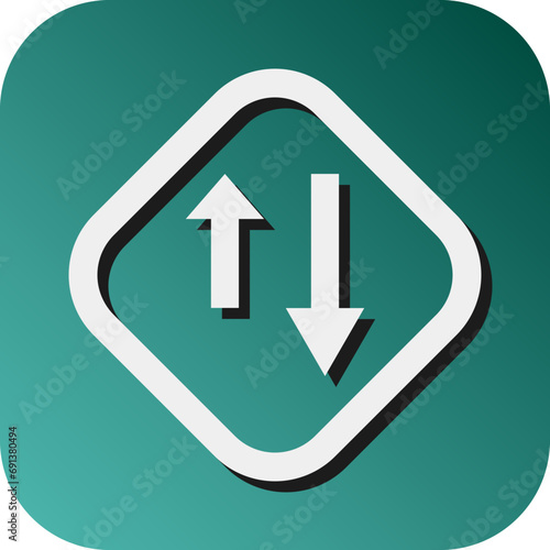 Priority Oncomming Vector Glyph Gradient Background Icon Design