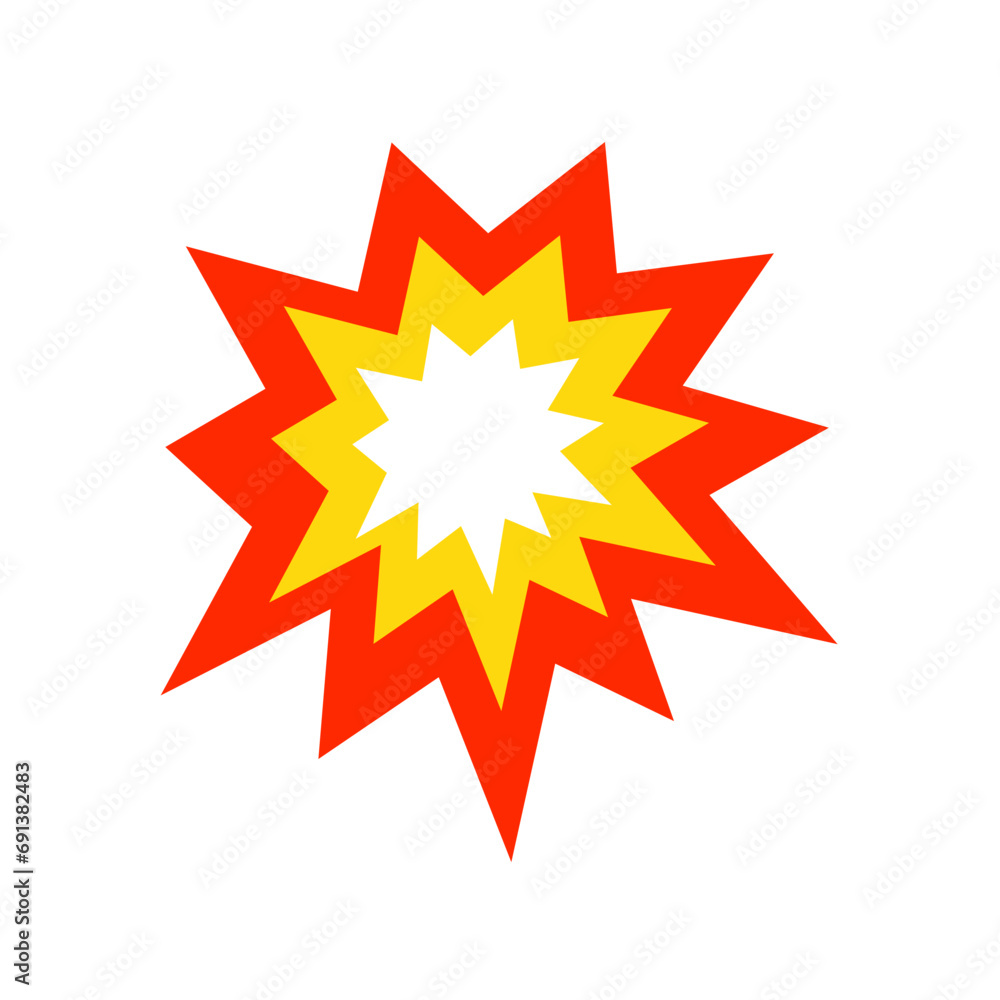 explosion icon vector on white background explosion icon vector on white background
