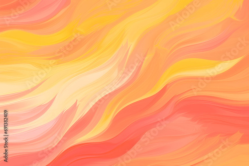 Paint strokes in Pastel yellow-red tones, resembling tongues of Flame. abstract background. Color of year, Peach Fuzz