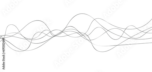 curvy line design elements with texture. Thin line wavy abstract. futuristic Stylized line art background. curvy abstract line wave graphic gray background. Vector illustration photo