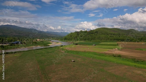 Kok River in Taton Area, Mae Ai District, Chiang Mai, Thailand
