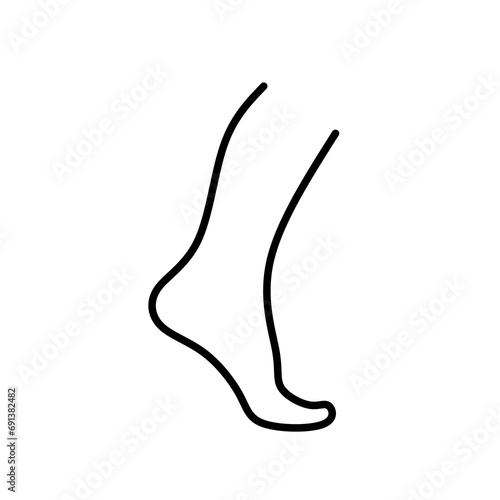 foot icon vector with line design