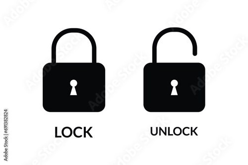 Lock and Unlock icon vector illustration