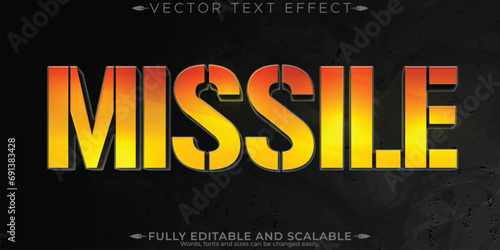 Missile war text effect, editable cinema and show text style
