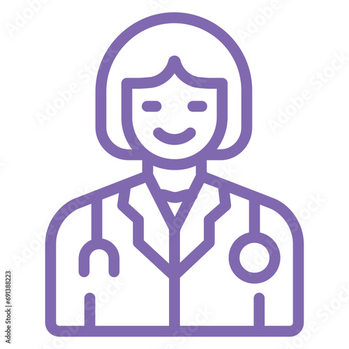 Female Doctor Icon Style