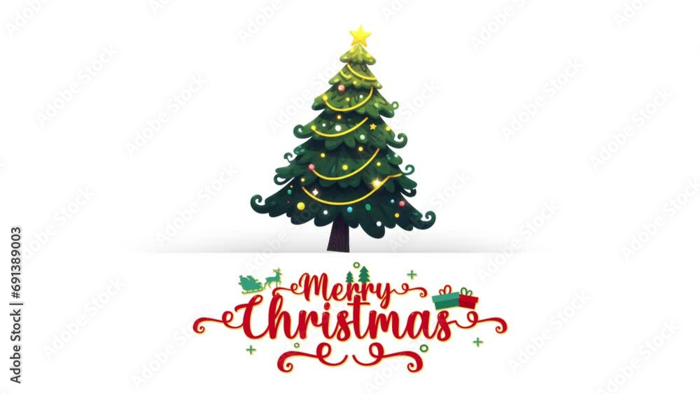 Beautiful decorated Christmas tree greeting video Beautiful decorated Christmas tree greeting video