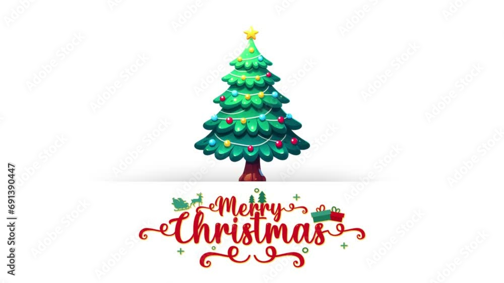 Christmas wishes motion graphics , cartoon Christmas tree animation Christmas wishes motion graphics , cartoon Christmas tree animation