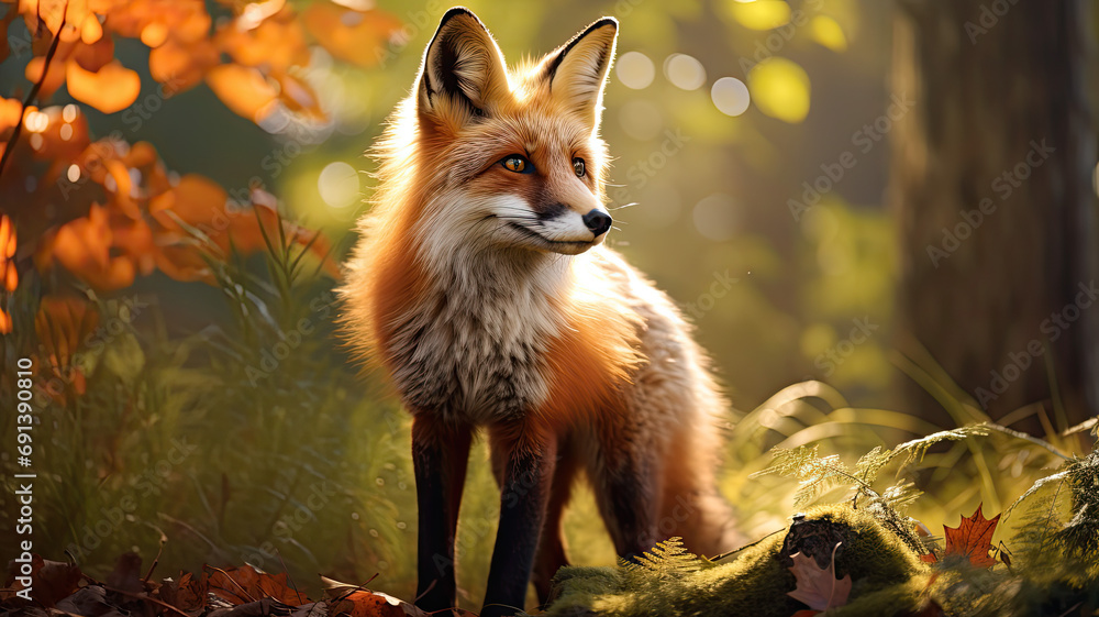 Majestic Red Fox in the Wild Majestic Red Fox in the Wild