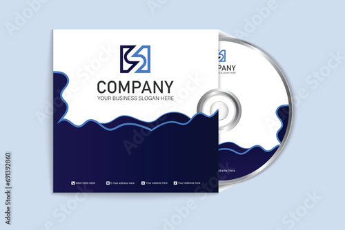 Abstract colorful business CD cover and label template photo