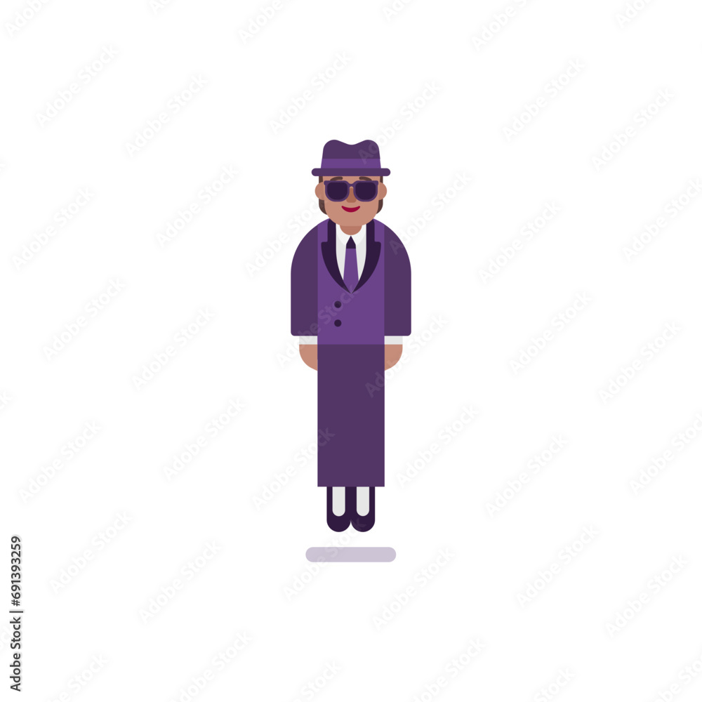 Person in Suit Levitating: Medium Skin Tone Person in Suit Levitating: Medium Skin Tone