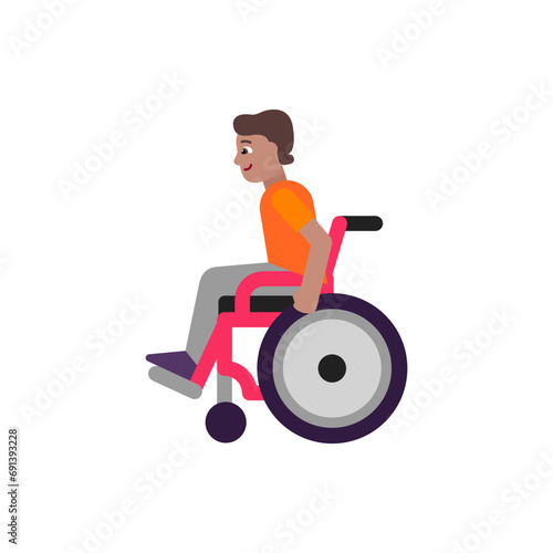 Person in Manual Wheelchair: Medium Skin Tone