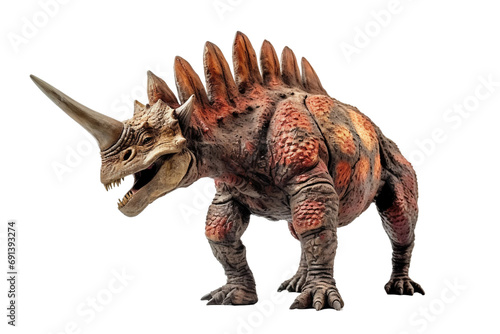 Herbivorous Triceratops Dino Model isolated on transparent background
