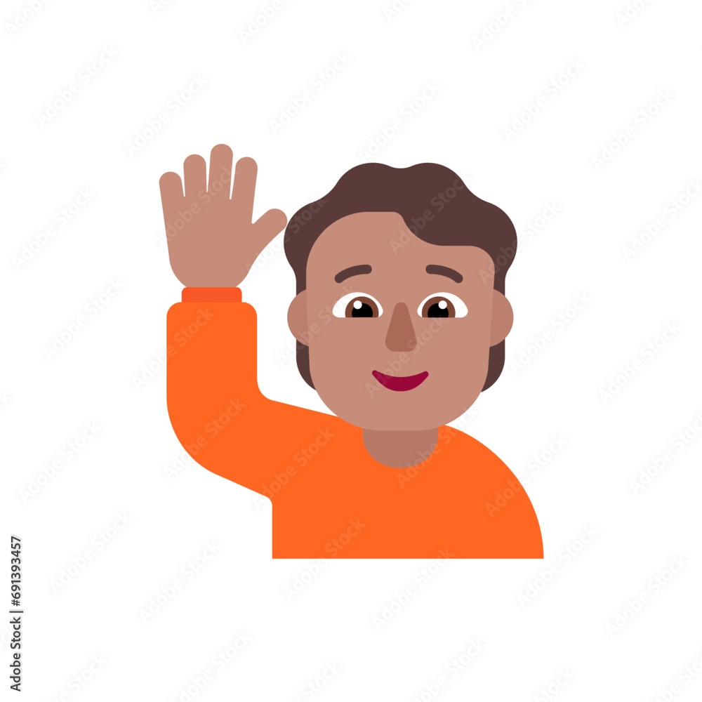 Person Raising Hand: Medium Skin Tone
Person Raising Hand: Medium Skin Tone