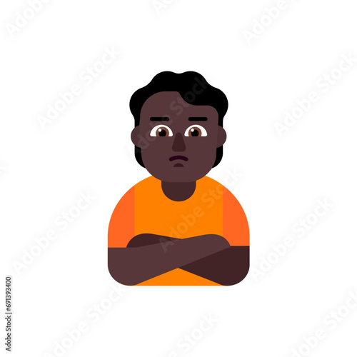Person Pouting: Dark Skin Tone