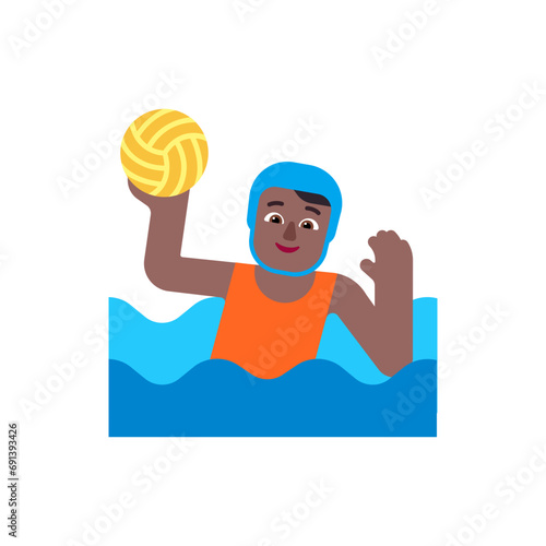 Person Playing Water Polo: Medium-Dark Skin Tone